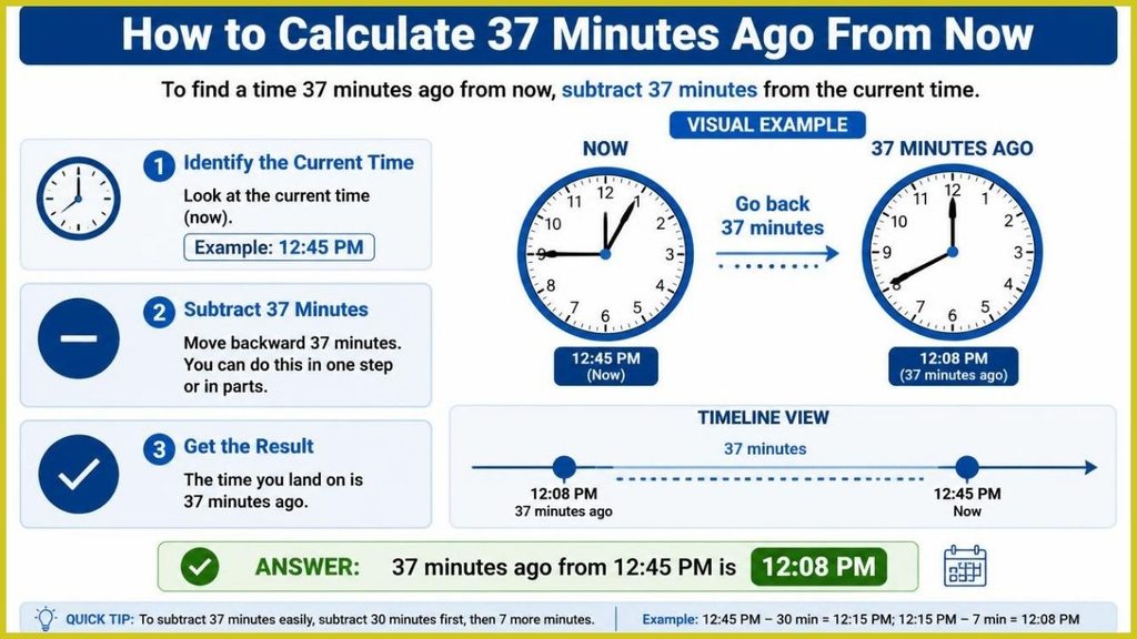 How to Calculate 37 Minutes Ago From Now