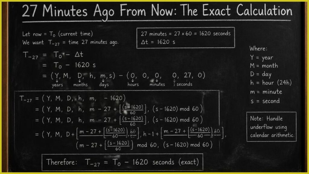 27 Minutes Ago From Now The Exact Calculation