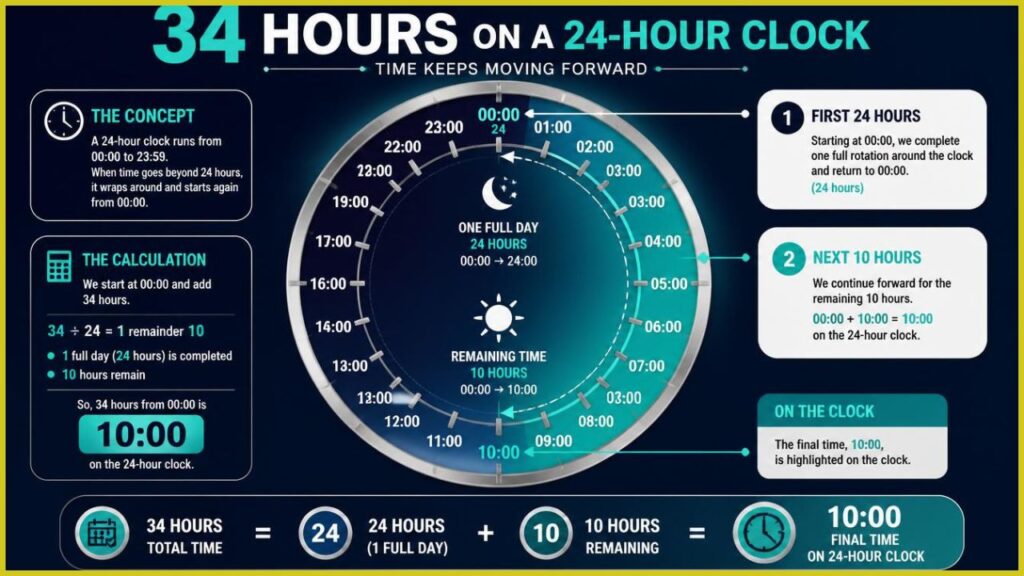 34-Hour Time Calculation in 24-Hour Format