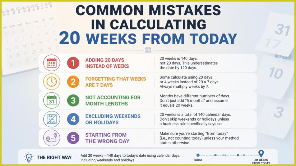 Common Mistakes When Calculating 20 Weeks From Today