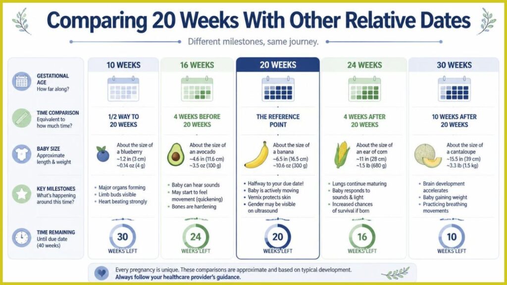 Comparing 20 Weeks With Other Relative Dates