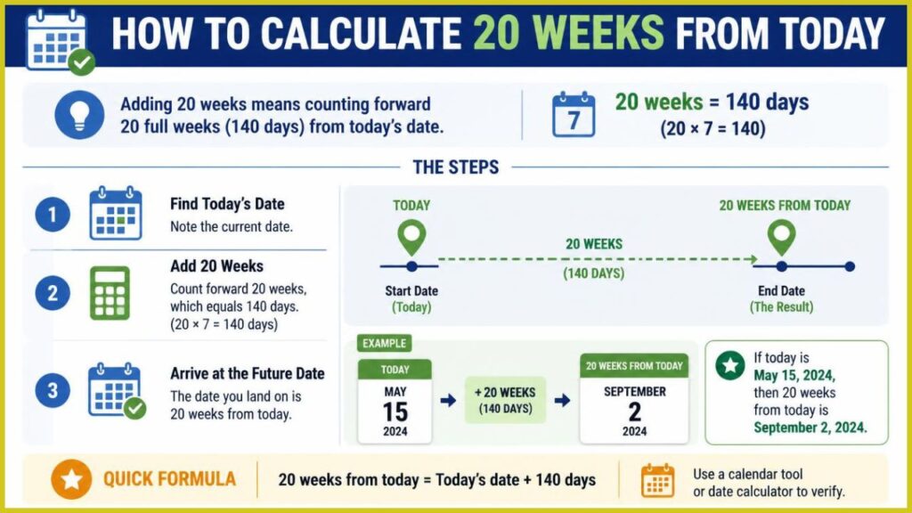 How to Calculate 20 Weeks From Today