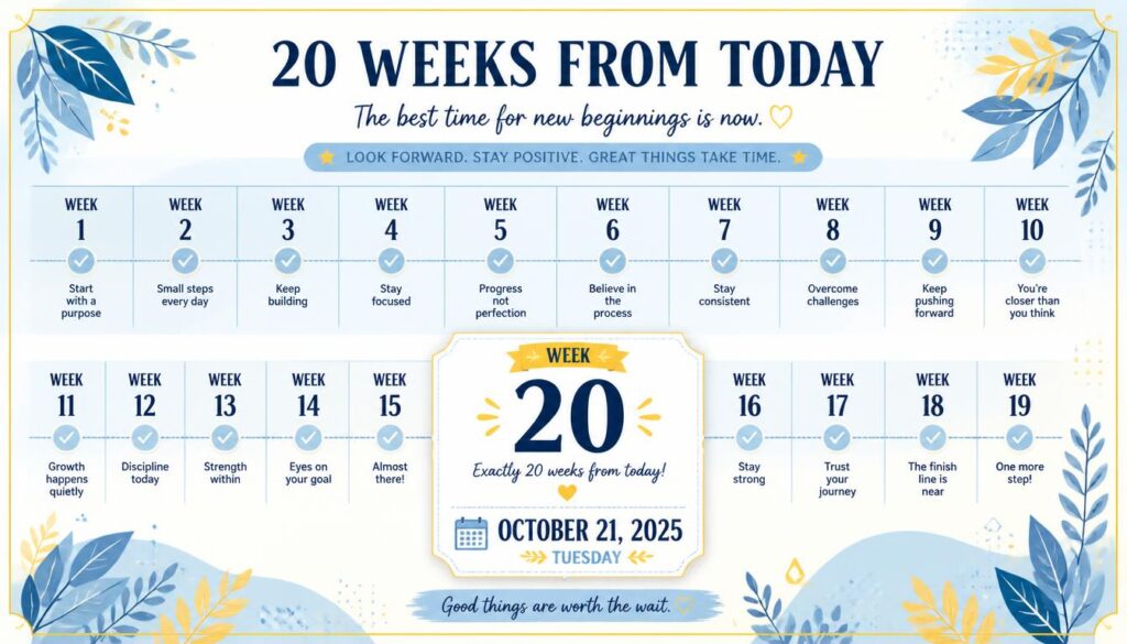 What Date Is 20 Weeks From Today?