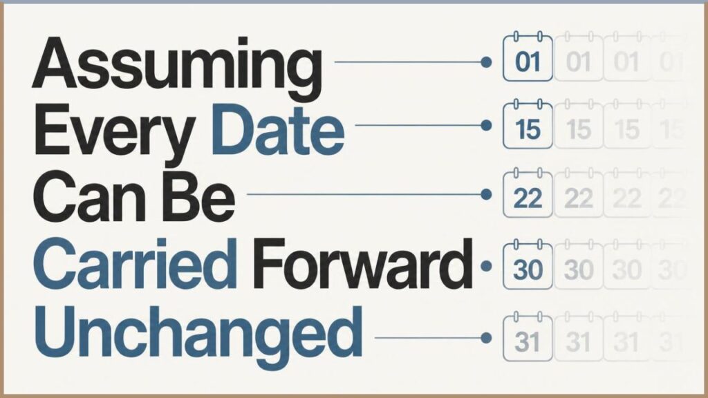 Assuming Every Date Can Be Carried Forward Unchanged