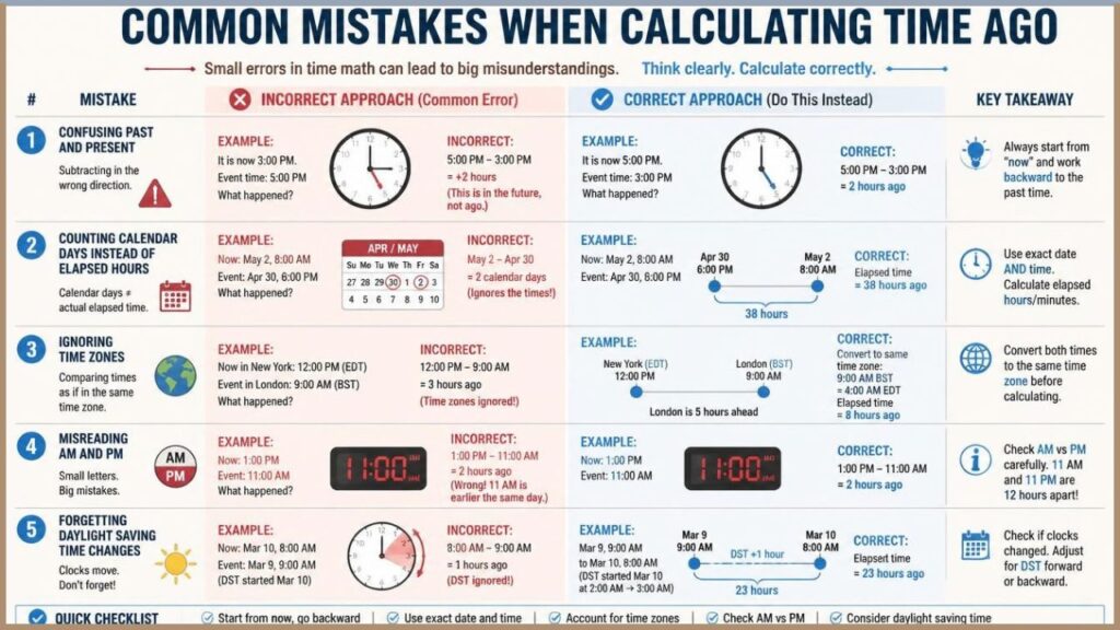 Common Mistakes When Calculating Time Ago